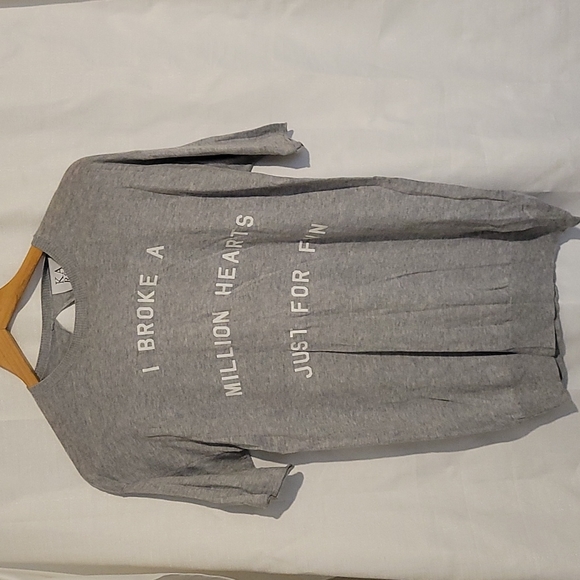 NWT Zoe Karssen million hearts Grey short sleeve sack sweater size extra… - Picture 1 of 6